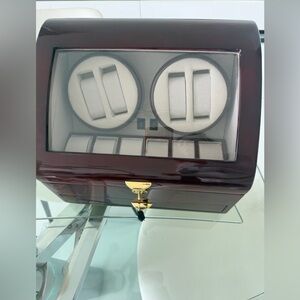 Elegant Wooden Watch Box with Glass Top